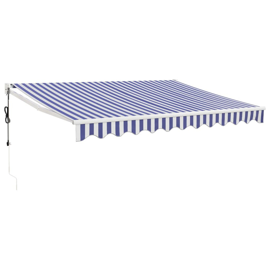 Luifel Automatisch Uitschuifbaar 3X2,5 M Blauw En Wit 3 x 2.5 m