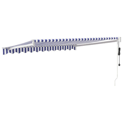 Luifel Automatisch Uitschuifbaar 3X2,5 M Blauw En Wit 3 x 2.5 m