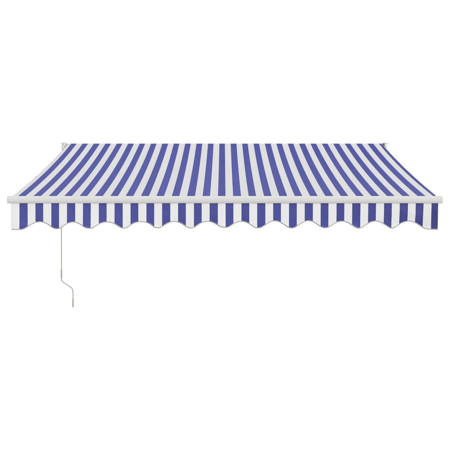 Luifel Elektrisch Uitschuifbaar 3,5X2,5 M 3.5 x 2.5 m Blauw en wit