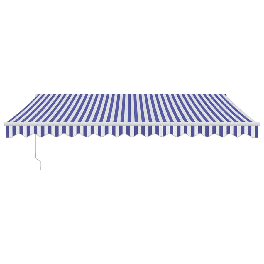 Luifel Automatisch Uitschuifbaar En Blauw En Wit (Wit Frame) 4 x 3 m