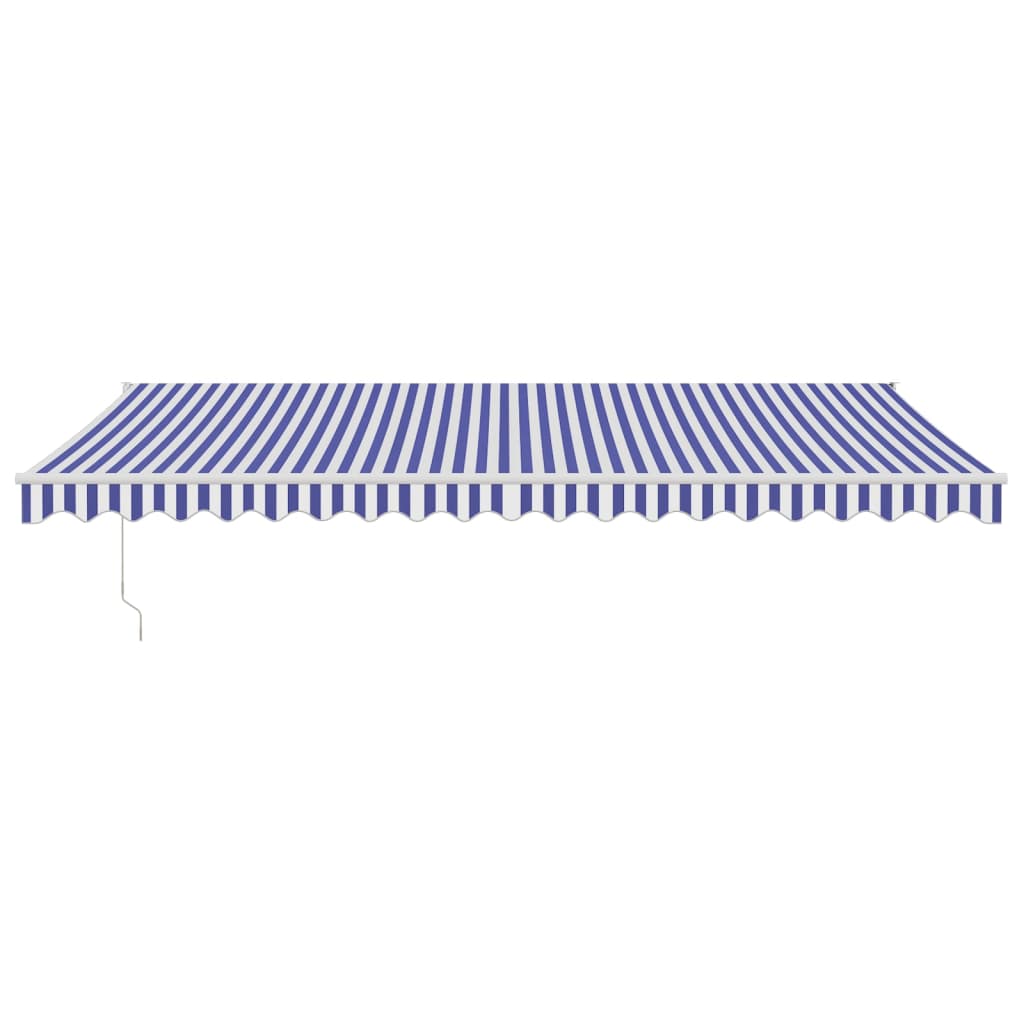 Luifel Automatisch Uitschuifbaar 5 x 3 m Blauw en wit