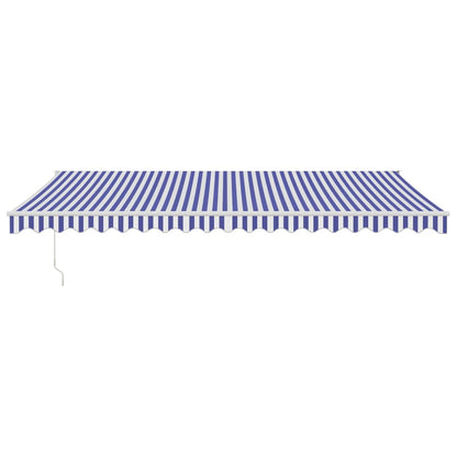Luifel Automatisch Uitschuifbaar 5 x 3 m Blauw en wit
