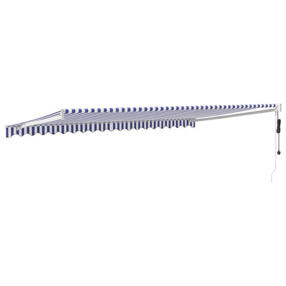 Luifel Automatisch Uitschuifbaar 5 x 3 m Blauw en wit