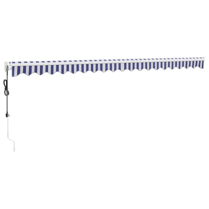 Luifel Automatisch Uitschuifbaar 5 x 3 m Blauw en wit