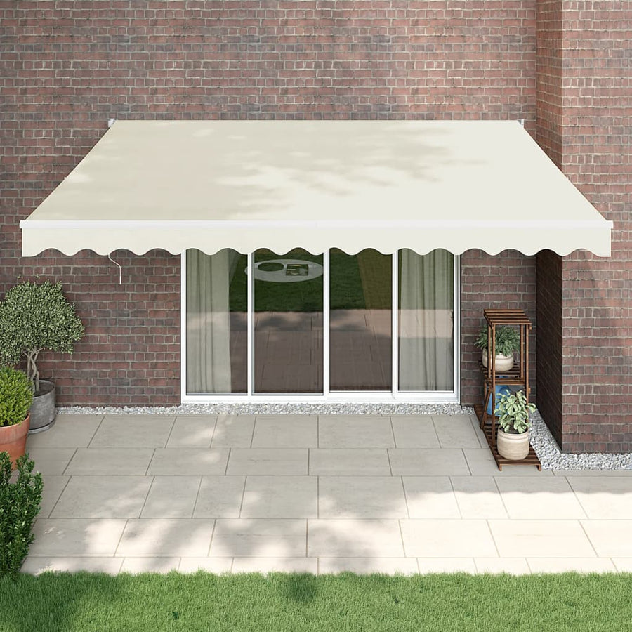 Luifel Automatisch Uitschuifbaar Crèmekleurig Crèmekleurig (Wit Frame) 4 x 3 m