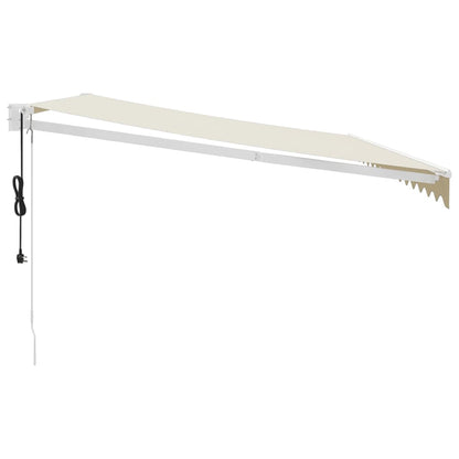 Luifel Automatisch Uitschuifbaar 4,5X3 M Kleurig Crème 4.5 x 3 m