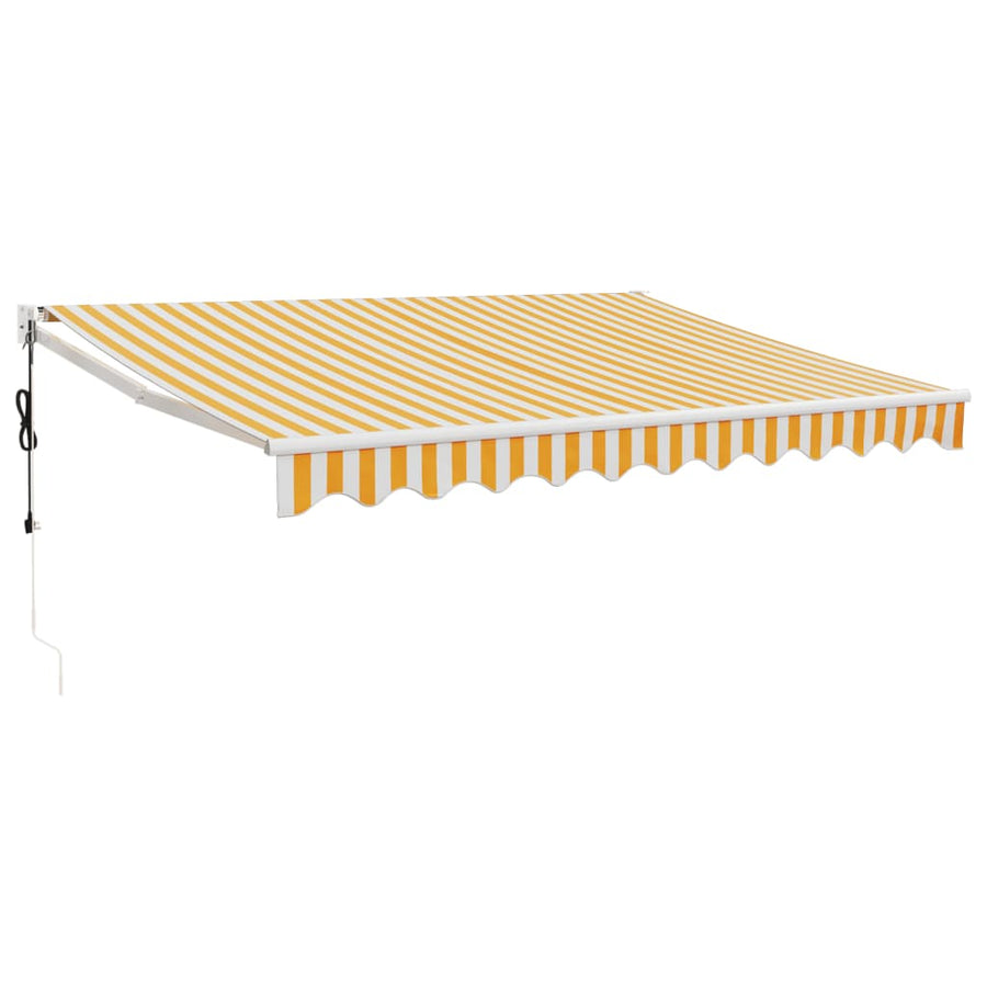 Luifel Automatisch Uitschuifbaar 3X2,5 M En Wit Geel 3 x 2.5 m