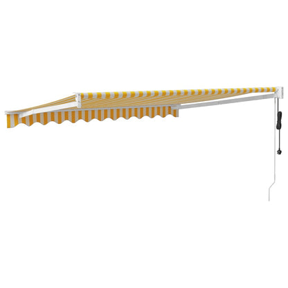 Luifel Automatisch Uitschuifbaar 3X2,5 M En Wit Geel 3 x 2.5 m