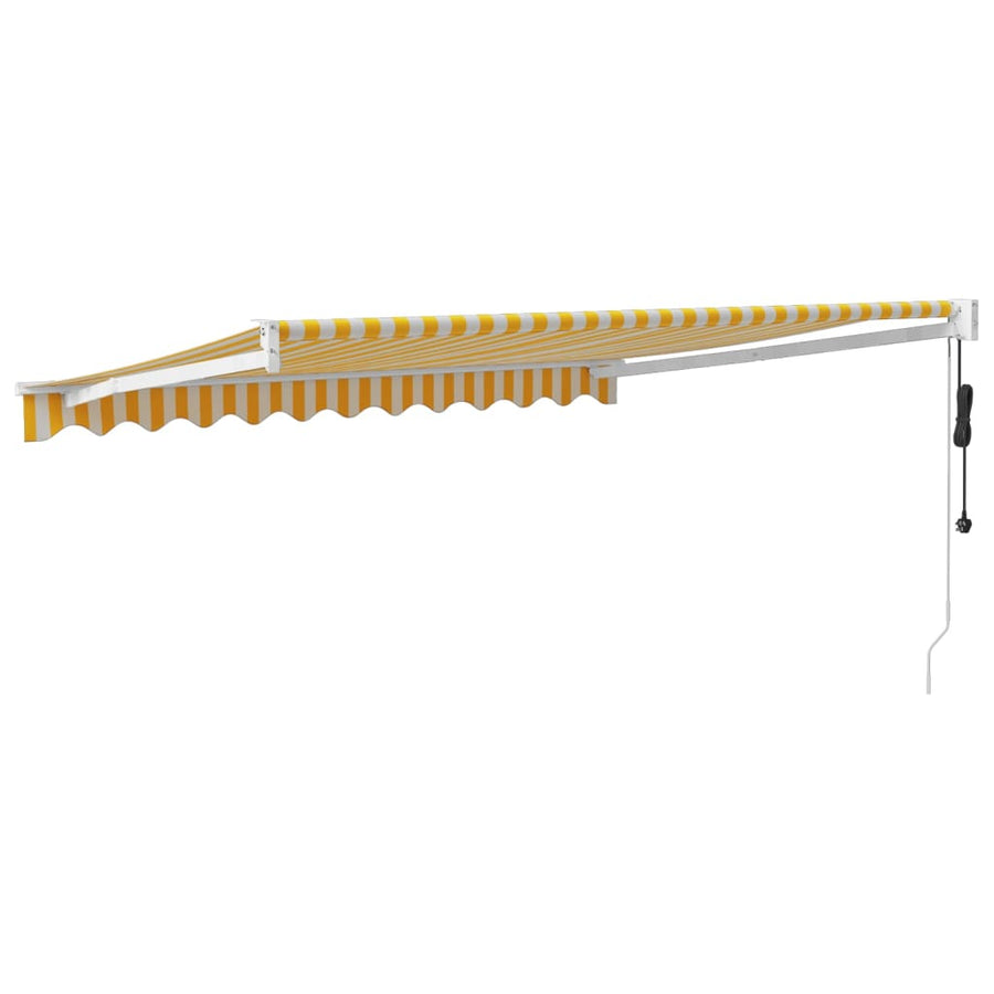 Luifel Automatisch Uitschuifbaar 3X2,5 M En Wit Geel 3 x 2.5 m