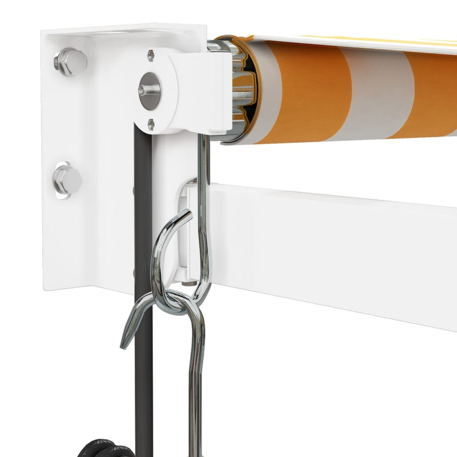 Luifel Automatisch Uitschuifbaar 3X2,5 M En Wit Geel 3 x 2.5 m