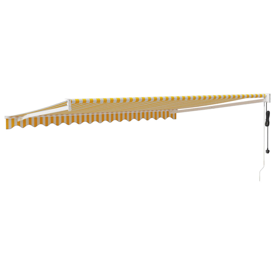 Luifel Automatisch Uitschuifbaar Geel En Wit Yellow (White Frame) 4 x 3 m