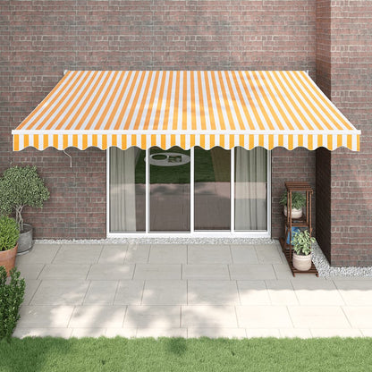 Luifel Automatisch Uitschuifbaar Geel En Wit Yellow (White Frame) 4 x 3 m