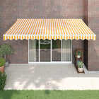 Awning Automatic Retractable 4.5X3 M Yellow And White Yellow (White Frame) 4.5 x 3 m