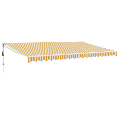 Luifel Automatisch Uitschuifbaar 5 x 3 m Geel en wit