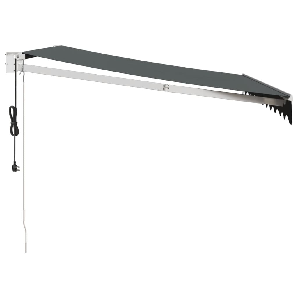 Luifel Elektrisch Uitschuifbaar 3,5X2,5 M Kleurig 3.5 x 2.5 m Antraciet en wit