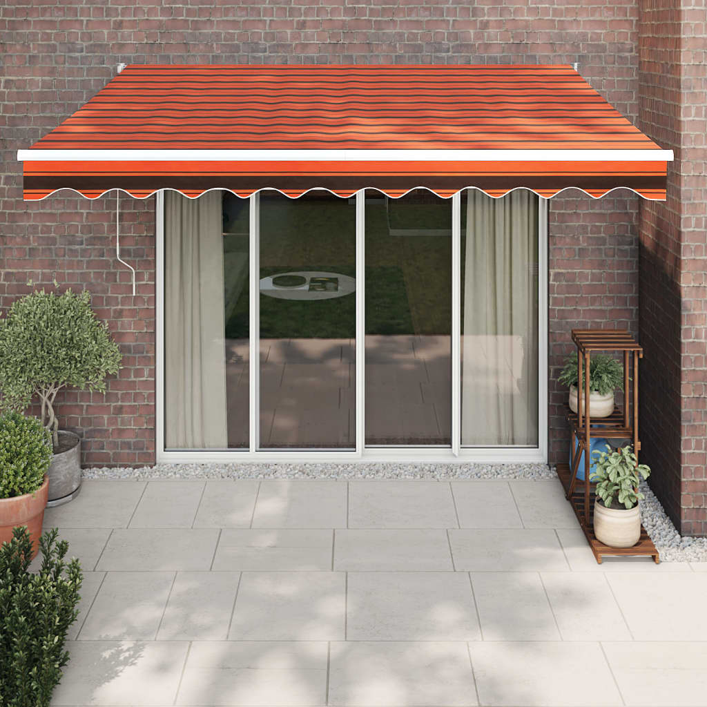 Luifel Automatisch Uitschuifbaar 3X2,5 M Oranje En Bruin 3 x 2.5 m