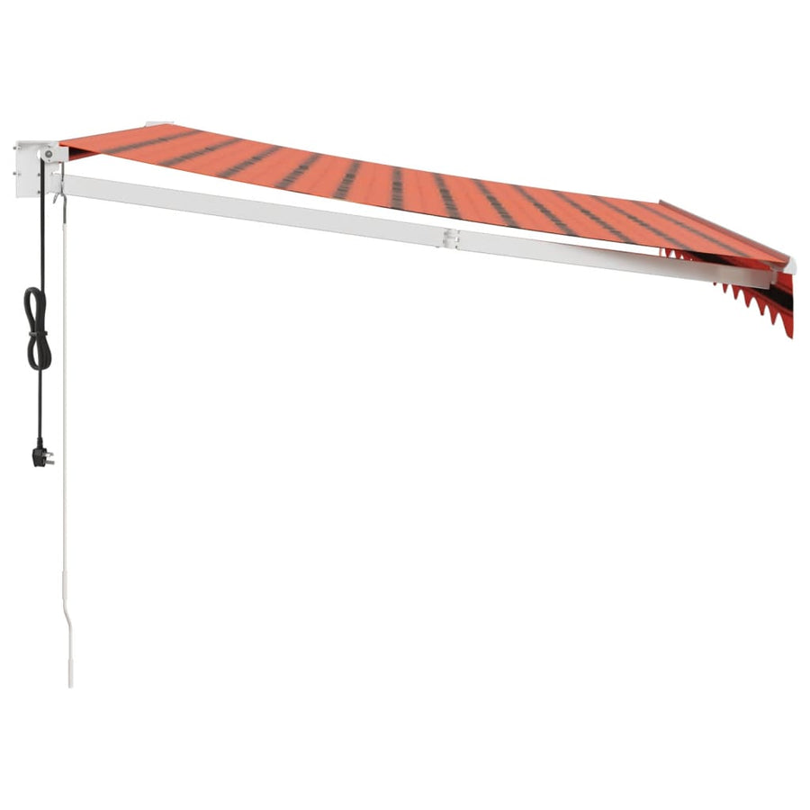 Luifel Automatisch Uitschuifbaar 3,5X2,5 M En Bruin 3.5 x 2.5 m Oranje en wit