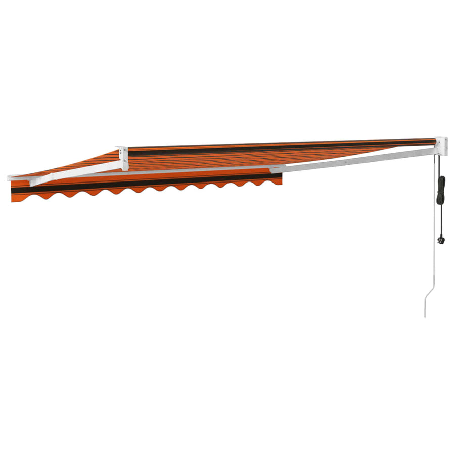 Luifel Automatisch Uitschuifbaar 3,5X2,5 M En Bruin 3.5 x 2.5 m Oranje en wit