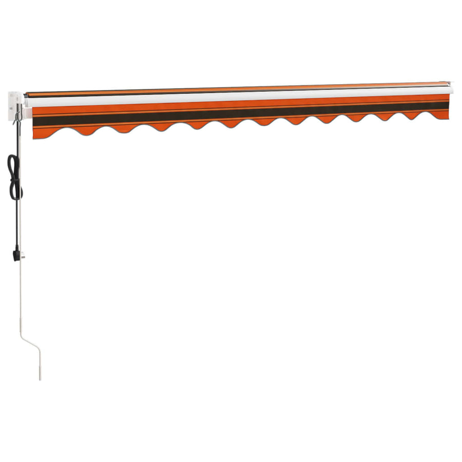 Luifel Automatisch Uitschuifbaar 3,5X2,5 M En Bruin 3.5 x 2.5 m Oranje en wit