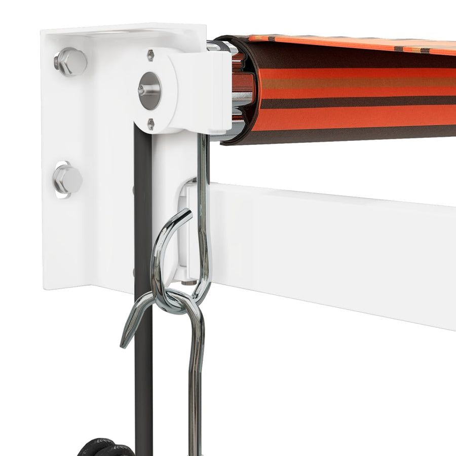 Luifel Automatisch Uitschuifbaar 3,5X2,5 M En Bruin 3.5 x 2.5 m Oranje en wit