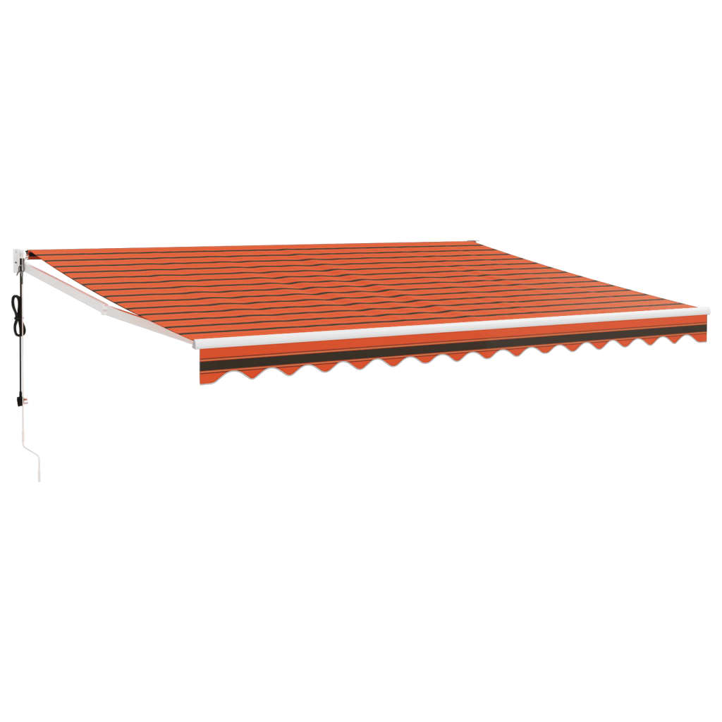 Luifel Automatisch Uitschuifbaar 4,5X3 M En Oranje En Bruin (Wit Frame) 4.5 x 3 m