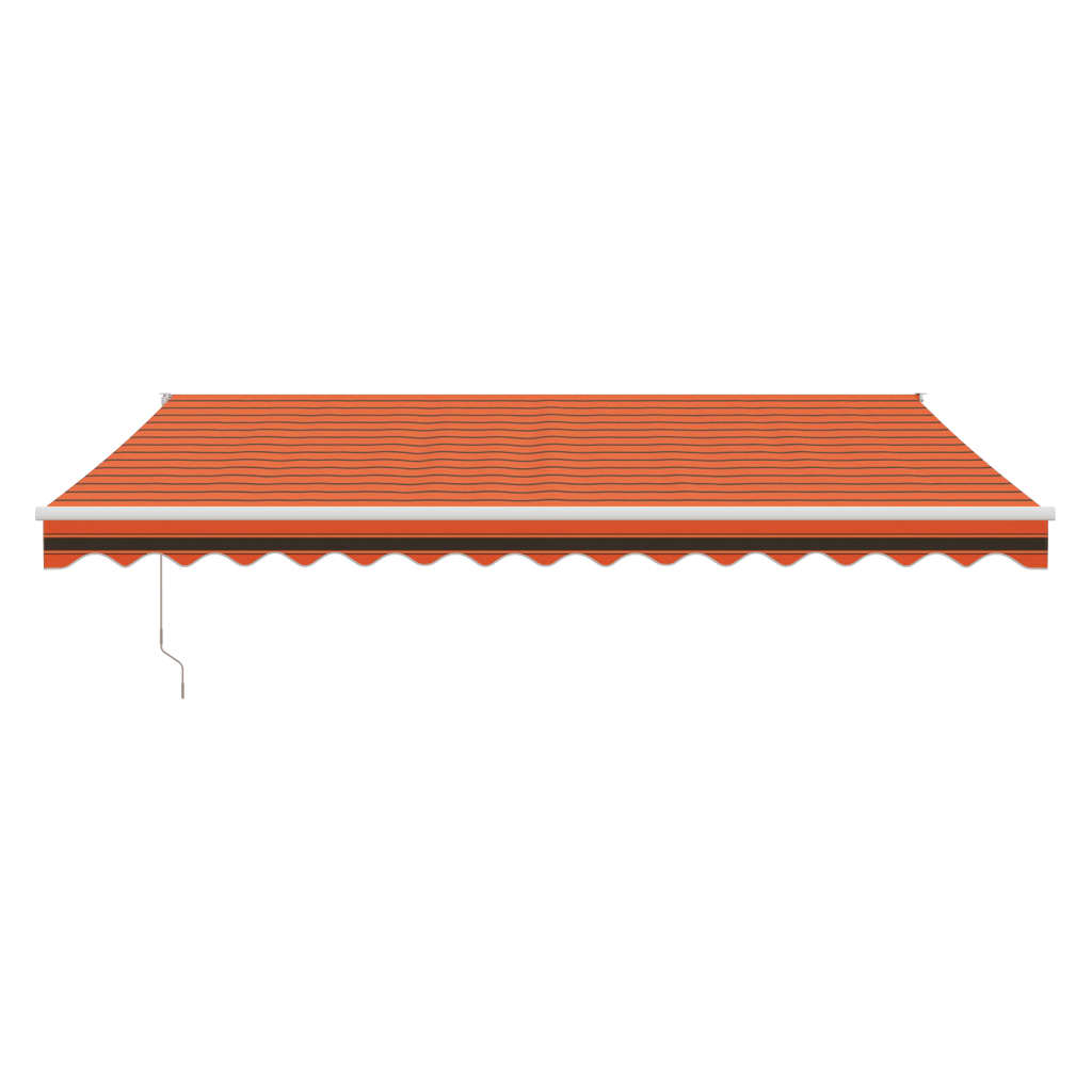 Luifel Automatisch Uitschuifbaar 4,5X3 M En Oranje En Bruin (Wit Frame) 4.5 x 3 m