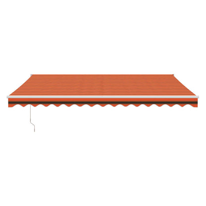 Luifel Automatisch Uitschuifbaar 4,5X3 M En Oranje En Bruin (Wit Frame) 4.5 x 3 m