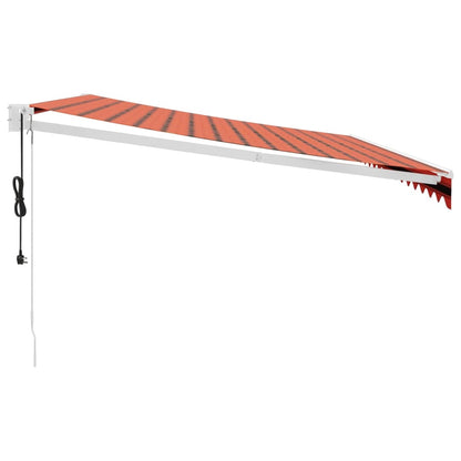 Luifel Automatisch Uitschuifbaar 4,5X3 M En Oranje En Bruin (Wit Frame) 4.5 x 3 m
