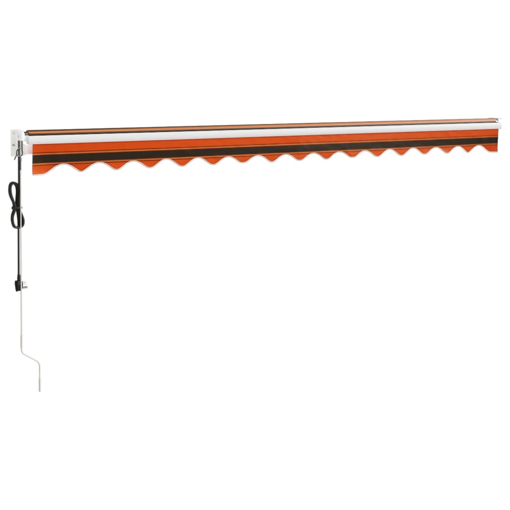 Luifel Automatisch Uitschuifbaar 4,5X3 M En Oranje En Bruin (Wit Frame) 4.5 x 3 m