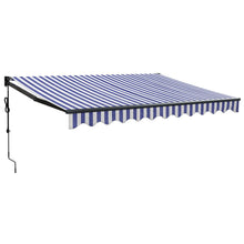 Luifel Automatisch Uitschuifbaar 3X2,5 M En Blauw En Wit (Lijst Antraciet) 3 x 2.5 m