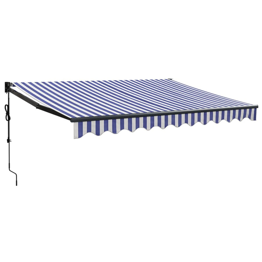 Luifel Automatisch Uitschuifbaar 3X2,5 M En Blauw En Wit (Lijst Antraciet) 3 x 2.5 m