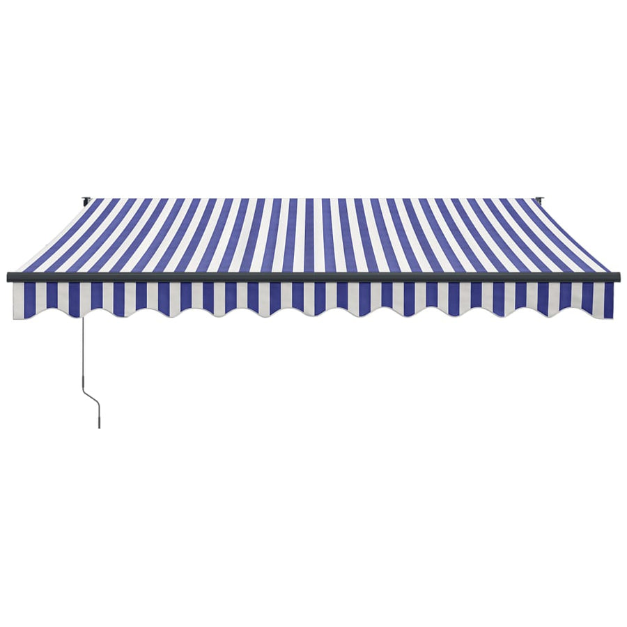 Luifel Automatisch Uitschuifbaar 3X2,5 M En Blauw En Wit (Lijst Antraciet) 3 x 2.5 m