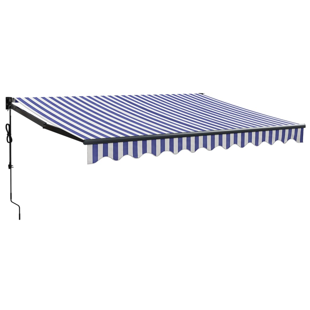 Luifel Elektrisch Uitschuifbaar 3,5X2,5 M En Wit 3.5 x 2.5 m Blauw en zwart