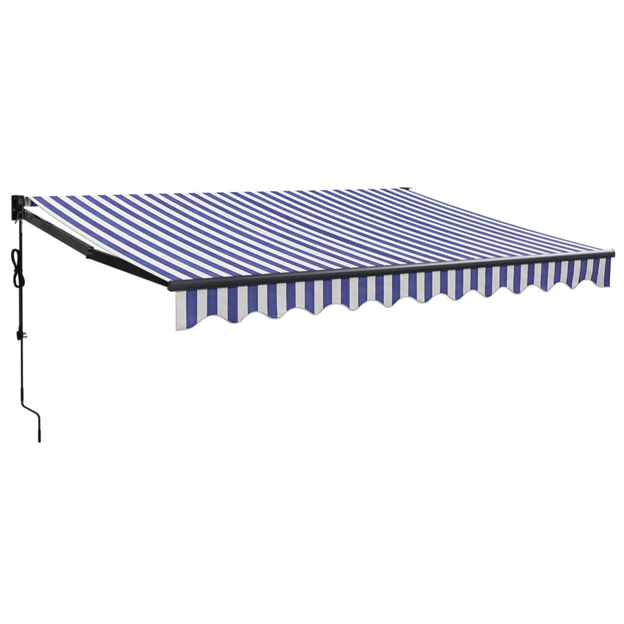 Luifel Elektrisch Uitschuifbaar 3,5X2,5 M En Wit 3.5 x 2.5 m Blauw en zwart