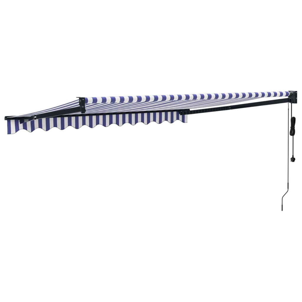 Luifel Elektrisch Uitschuifbaar 3,5X2,5 M En Wit 3.5 x 2.5 m Blauw en zwart