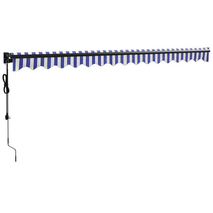 Luifel Automatisch Uitschuifbaar En Blauw En Wit (Lijst Antraciet) 4 x 3 m
