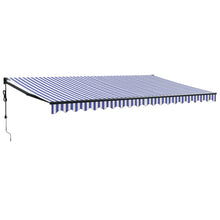 Luifel Automatisch Uitschuifbaar En Wit 5 x 3 m Blauw en zwart