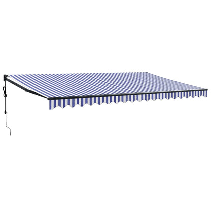 Luifel Automatisch Uitschuifbaar En Wit 5 x 3 m Blauw en zwart