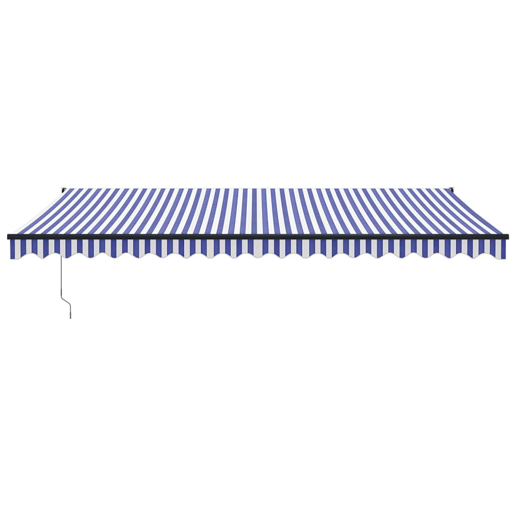 Luifel Automatisch Uitschuifbaar En Wit 5 x 3 m Blauw en zwart