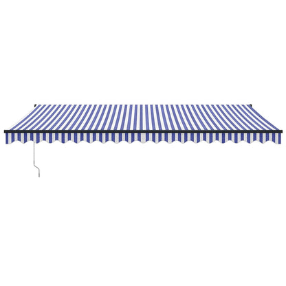 Luifel Automatisch Uitschuifbaar En Wit 5 x 3 m Blauw en zwart