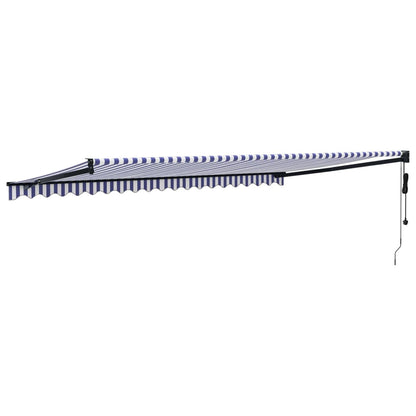 Luifel Automatisch Uitschuifbaar En Wit 5 x 3 m Blauw en zwart