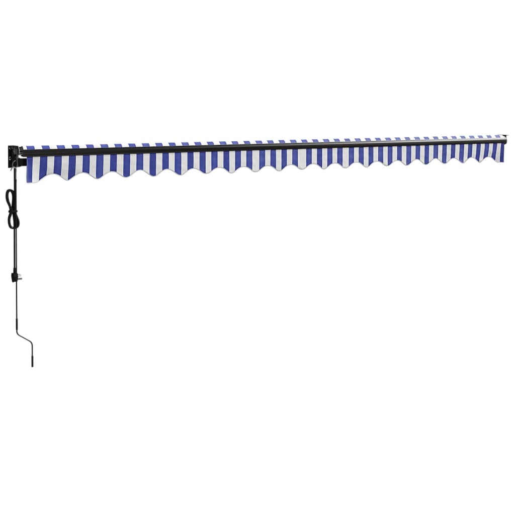 Luifel Automatisch Uitschuifbaar En Wit 5 x 3 m Blauw en zwart