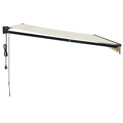 Luifel Automatisch Uitschuifbaar 4,5X3 M Kleurig 4.5 x 3 m Crème