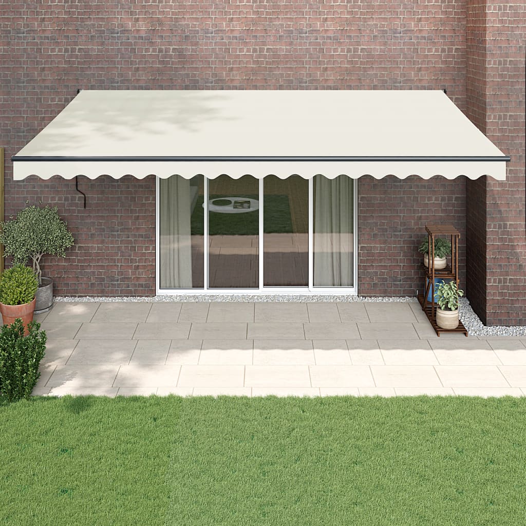 Luifel Automatisch Uitschuifbaar Kleurig 5 x 3 m Crème