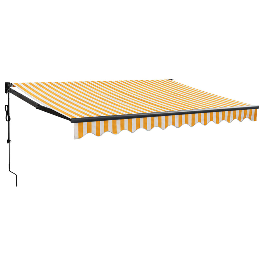 Luifel Automatisch Uitschuifbaar 3X2,5 M En Geel En Wit (Lijst Antraciet) 3 x 2.5 m