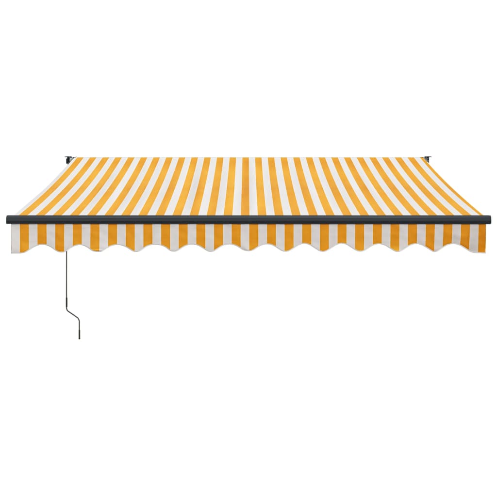 Luifel Automatisch Uitschuifbaar 3X2,5 M En Geel En Wit (Lijst Antraciet) 3 x 2.5 m