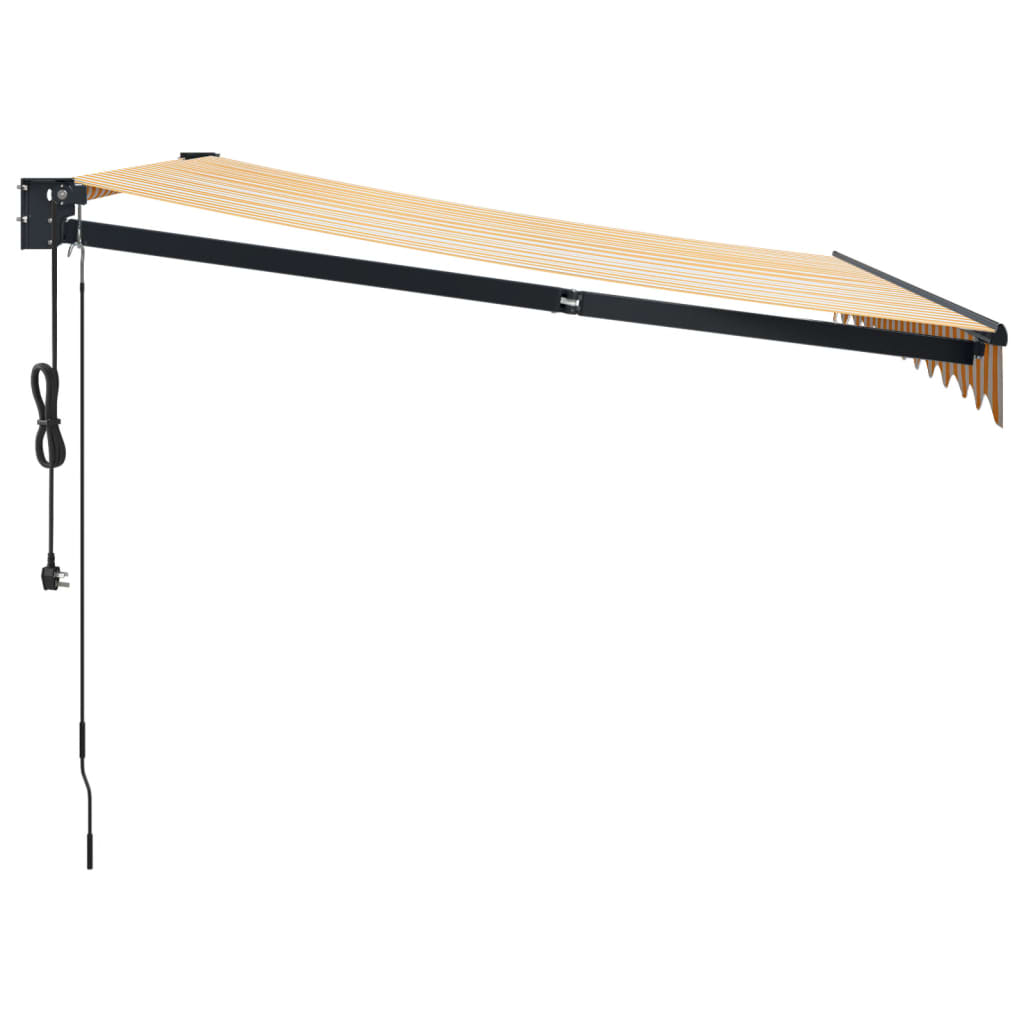 Luifel Automatisch Uitschuifbaar 3X2,5 M En Geel En Wit (Lijst Antraciet) 3 x 2.5 m