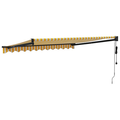 Luifel Automatisch Uitschuifbaar 3X2,5 M En Geel En Wit (Lijst Antraciet) 3 x 2.5 m