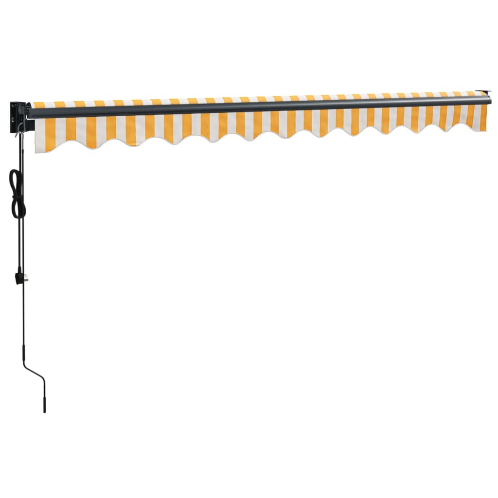 Luifel Automatisch Uitschuifbaar 3X2,5 M En Geel En Wit (Lijst Antraciet) 3 x 2.5 m