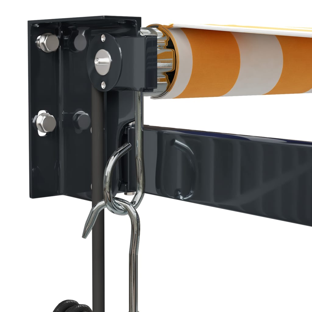 Luifel Automatisch Uitschuifbaar 3X2,5 M En Geel En Wit (Lijst Antraciet) 3 x 2.5 m